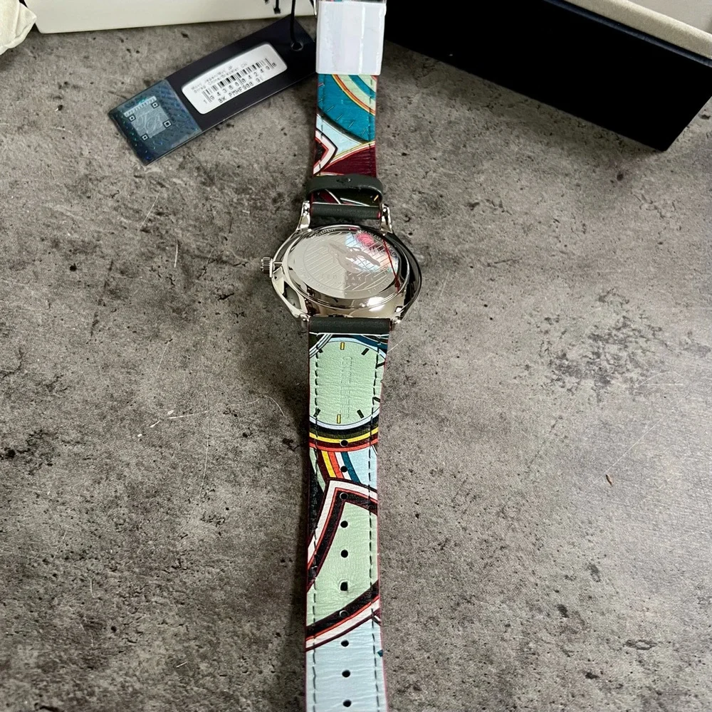 Ted Baker Silver Dial Grey Leather Strap Men's Watch